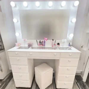 Mueble Tocador Espejo Hollywood 11 Cajones 1.20m Escritorio
